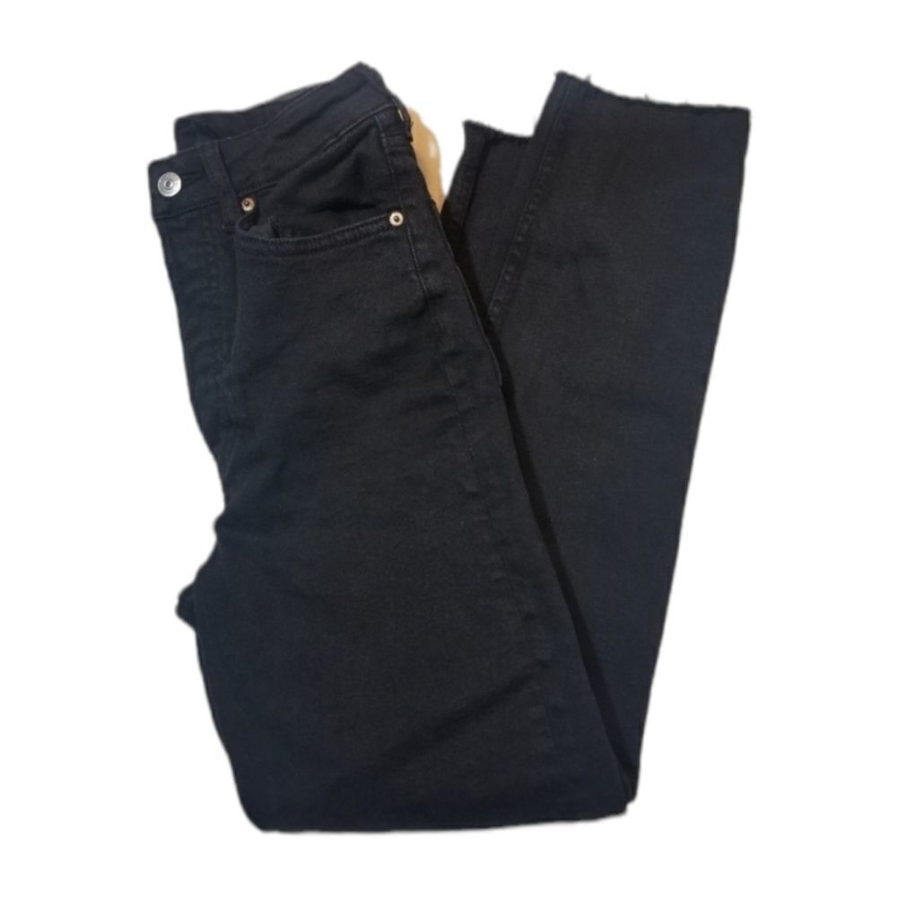 Divided by H&M Black Wash Denim Frayed Hem Jeans Size US 4